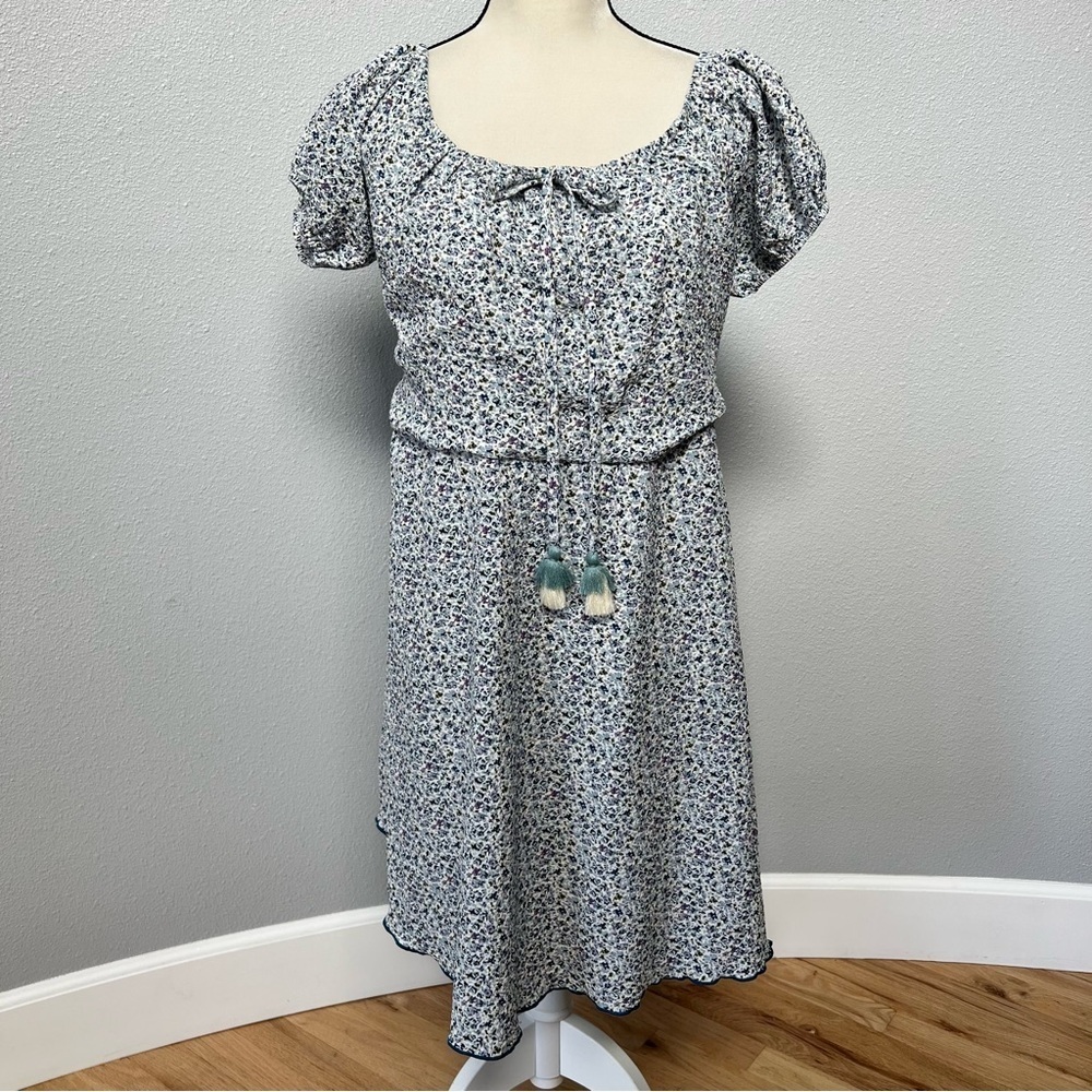 Hem & Thread Blue Floral Mini Dress